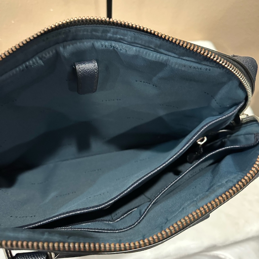 Coach Dark Navy Leather Briefcase - Picture 7 of 15